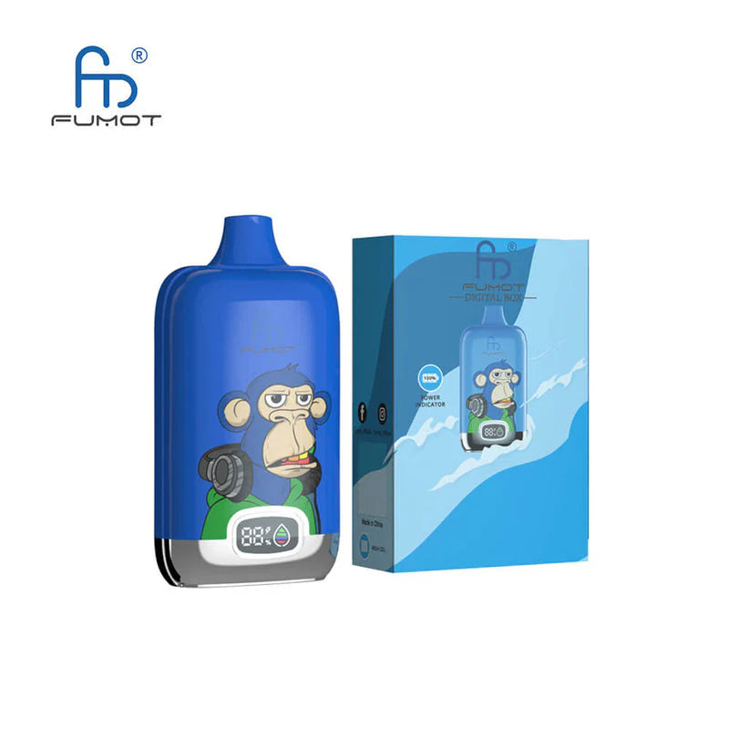 Fumot randm digital box 12000 puffs mesh coil oplaadbaar usbc 2% nicotinezout blueberry